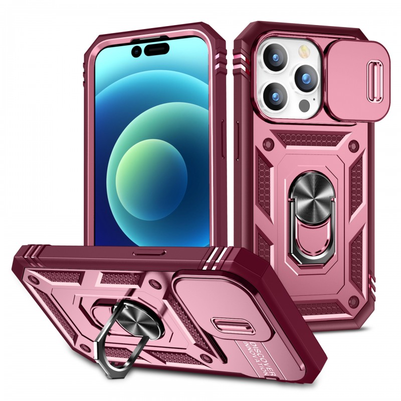 Suitable for iPhone Hard Heavy Duty Case with Magnetic Absorption, Finger Ring, Anti-drop